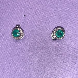Colombian Emerald and diamond earrings